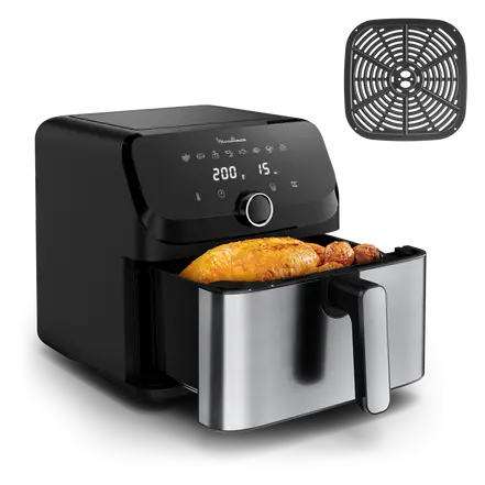 Easy Fry Mega Moulinex, friggitrice oil-free, friggitrice ad aria di grande capacità da 7,5 L, 8 programmi preimpostati